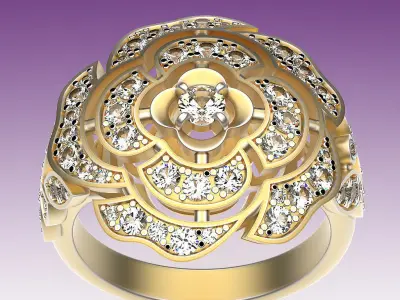 Ring Camellia 3D print model