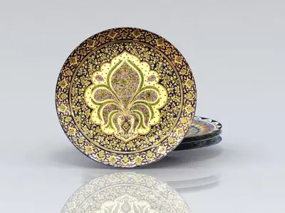 Plate fleur de lis coaster 3D model