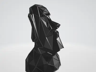 Moai bust WIREFRAME VORONOI WIREMESH MESH 3D print model