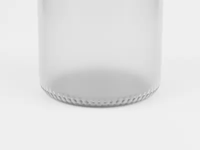 3d milk Glass bottle with golden cap  Low-poly 3D model