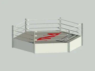 TNA Wrestlin Ring Low-poly 3D model