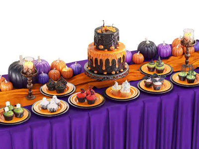  Halloween Buffet Table 3D model