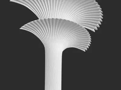 Elegant 3D Interior Wall Decoration - Modern Fan Design 3D print model