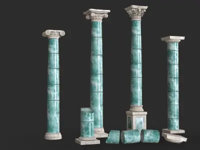 Columns Modular 04 Low-poly 3D model