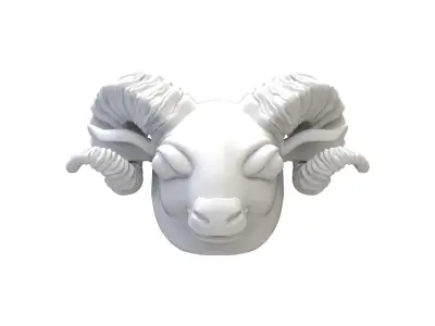 3D Printable concept Sheep head 3D print model 3D print model