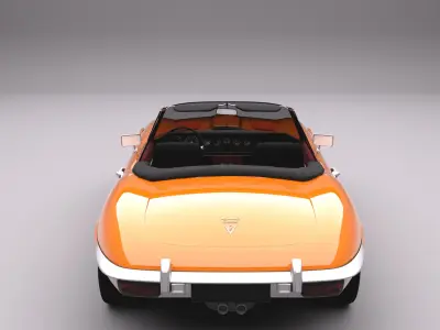Jaguar E Type V12 Coupe Low-poly 3D model