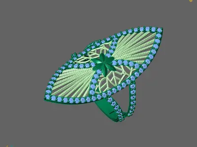 Women Long Ring Ready STL 3DM Models Womens Ring Long models 3D print model 2