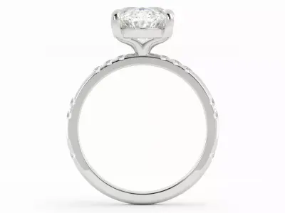 Oval Center Halo Solitaire Size 5 3DM 3D print model