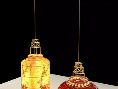 Chinese Red Lantern 3D model 28