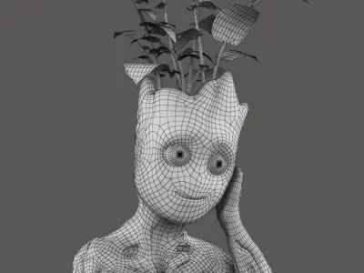 Groot Sculpture Free low-poly 3D model