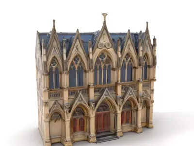 Gothic Cathedral Facade model pack Low-poly 3D model