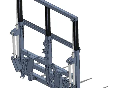 Professional CAD Model of a Hydraulic Bale Fork 3D model
