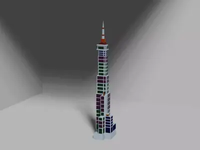skyscraper shanghai tower Low-poly 3D model