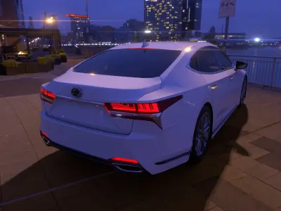 Lexus-White lexus cs sedan at night Low-poly 3D model