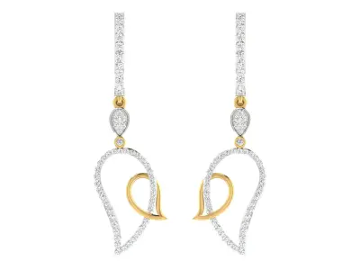 Women Drop Earrings 3dm STL OBJ FBX Renders Details 3D print model 12