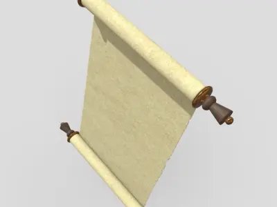 Paper Scroll 2 Low-poly 3D model