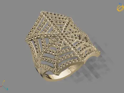 Vintage Womens Diamond Ring Women Rings 3dmodels 3D print model 3D print model purchase