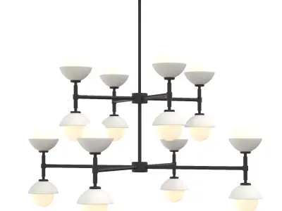 Greenwich 38 inch 2-Tier Chandelier 3D model