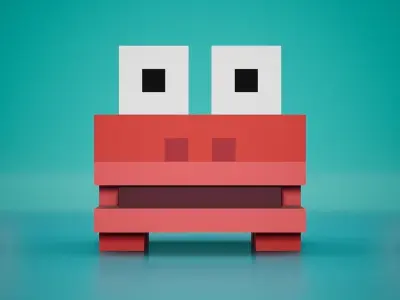 Voxel - Jungle Frog Low-poly 3D model