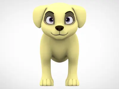 Pale Yellow Labrador Low-poly 3D model