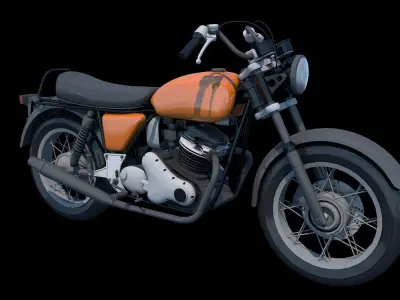 Honda cb25  Bike 3D Model Cafe Bike Game Ready Asset Low-poly 3D model