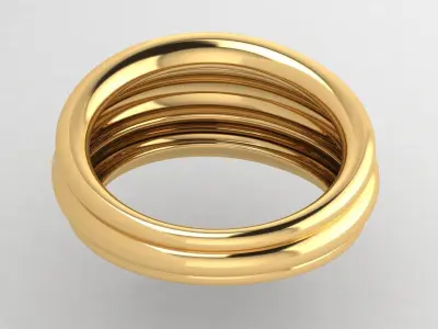 Ring Three  waves  3D print model