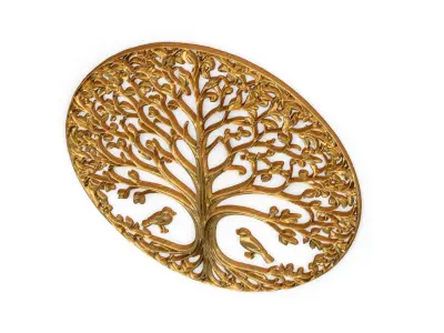 decor set wall panel wall tree relief mural CNC 49 3D model
