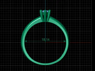 STL 3DM Print Ready Women Diamond Ring Lightweight Printable  3D print model 61