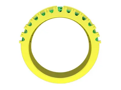 A7632 Baguette Diamond Wedding Rings 3D Print 3D print model