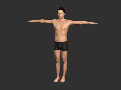 Game character Man Low-poly 3D model