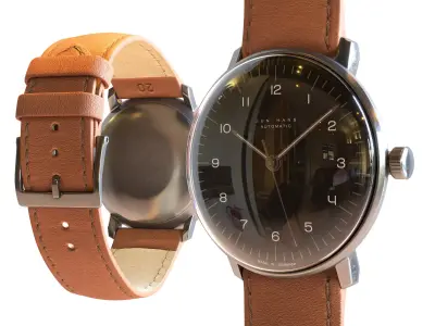 Minimalist Watch 4 - Automatic - Black Dial x Stainless Case Low-poly 3D model