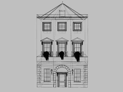 New York Style Old Building Realistic Exterior 3D model