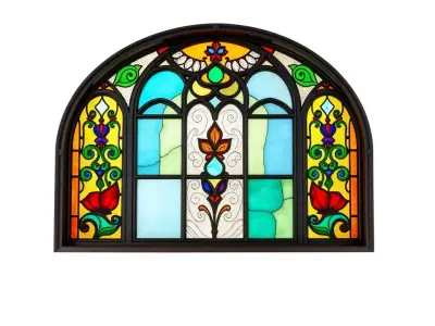 Vibrant Stained Glass Window model pack Low-poly 3D model