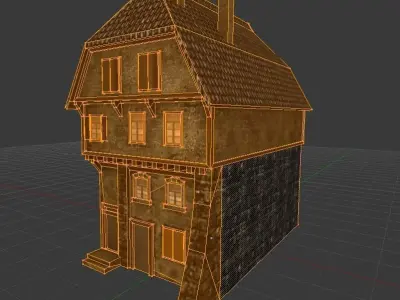  Mediaeval house Free low-poly 3D model