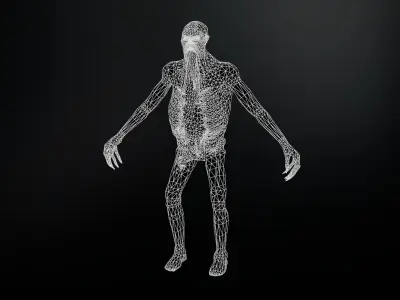 Necromutant3 zombie running Low-poly 3D model