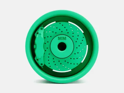 15x8 American Racing Hammer Wheel and Brake 3D print model