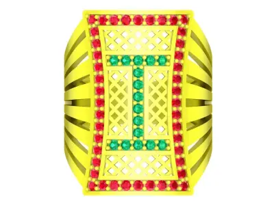 Luxury Letter T Men Ring 3D Model 4475 3D print model