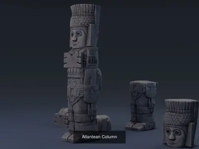 Aztec Statues - Game ready 3D Model Collection