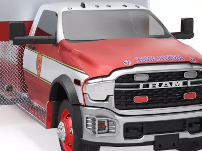 Emergency Ambulance Truck 2022 Dodge RAM 5500 3D model