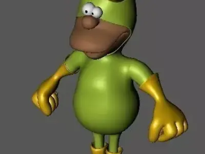 Biohazard cartoon character wearing gold Free 3D model