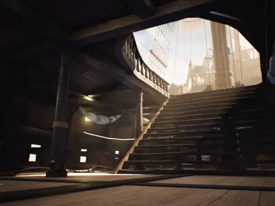 Galeon Ship low-poly Game-ready Low-poly 3D model