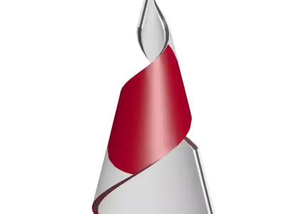 Japan Flag on a helical spiral structure 3D model