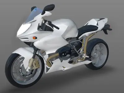 Sports Bike Latest 3D Model New Concept  Low-poly 3D model