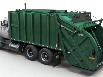 International Fleetstar garbage truck Low-poly 3D model