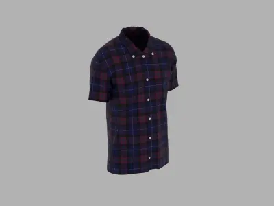 Shirt mannequin wearing plaid Low-poly 3D model