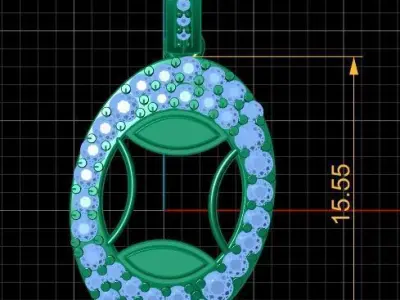 LUXURY ALPHABET O PENDAANT 3D PRINTABLE MODEL 3D print model