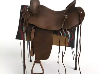 Western saddle 3D model