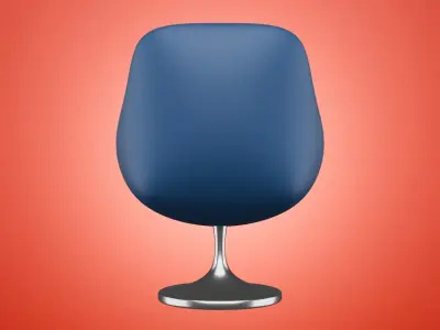 Leather Armchair and Metalic Twisted Base Style 3D model