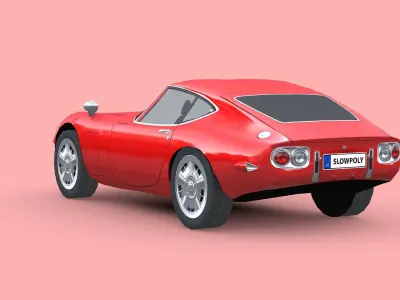 Toyota 2000GT 1969 Low-poly 3D model