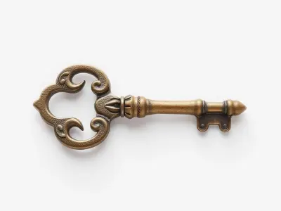 Antique Key Detailed Sculpture model pack Low-poly 3D model